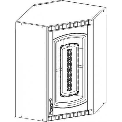 Шкаф навесной угловой с витражной дверкой к модульной кухне Астра
