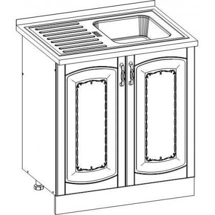 Стол под мойку накладную с двумя дверками к модульной кухне Астра