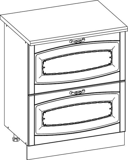 Стол с двумя глубокими ящиками к модульной кухне Афина