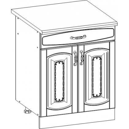 Стол 60см с двумя дверками и одним выдвижным ящиком к модульной кухне Астра